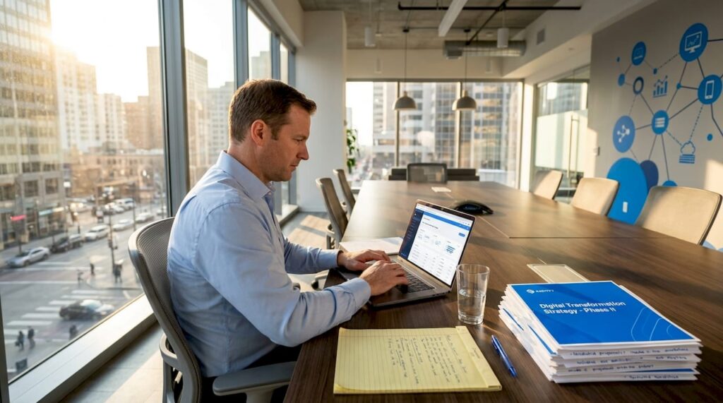Professional automating proposals in corner office