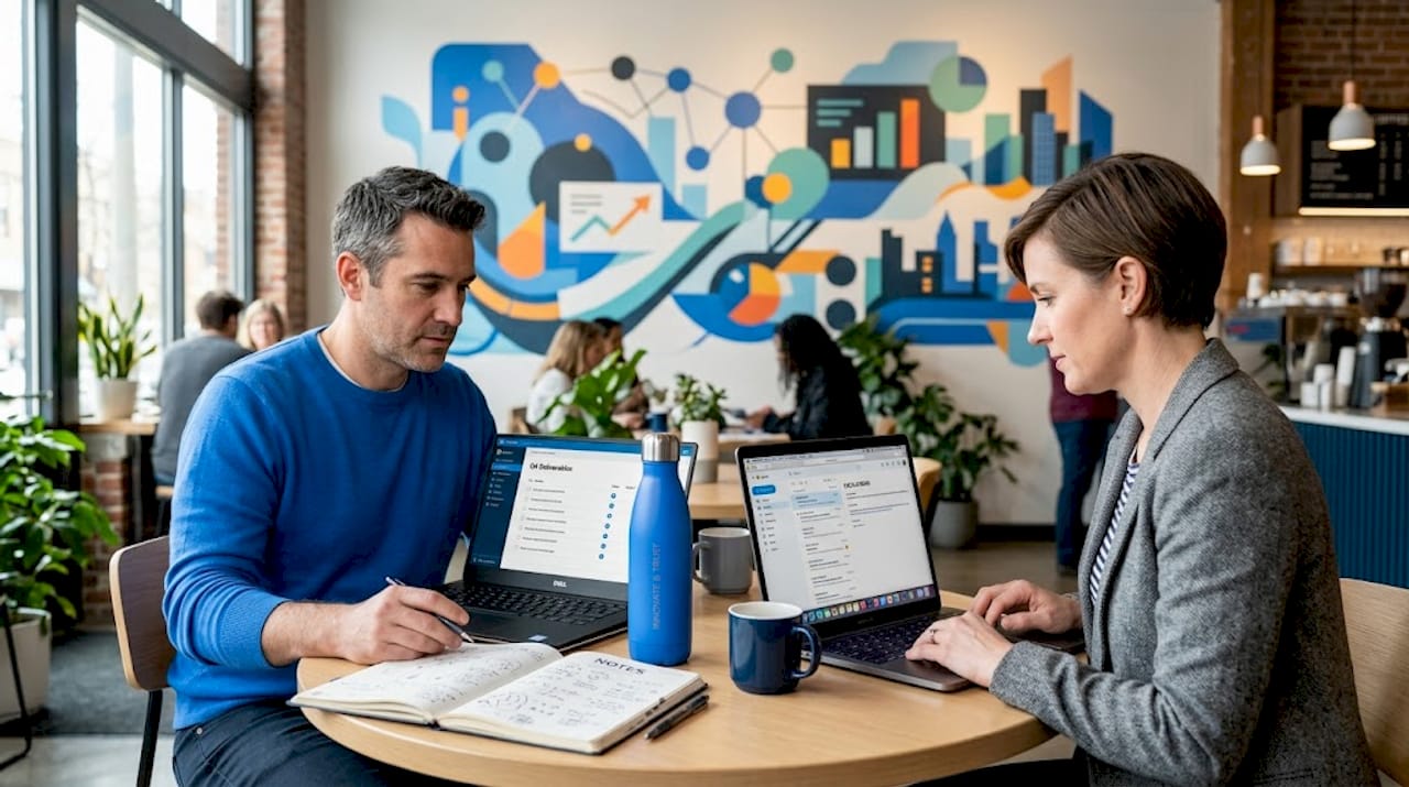 Colleagues review project automation and escalations