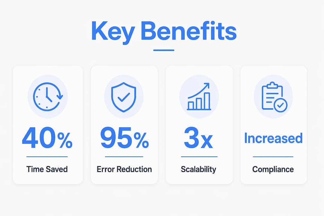 Infographic showing key benefits of automation