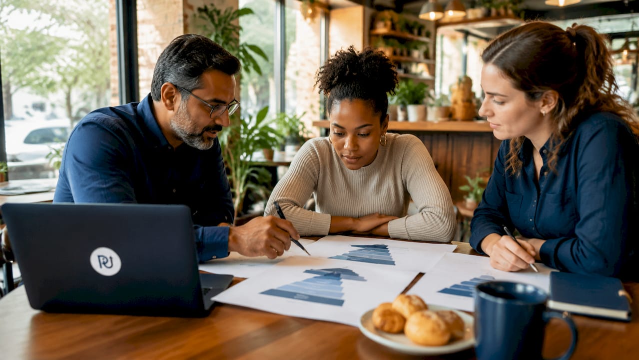 Diverse team discussing AI company tiers at table