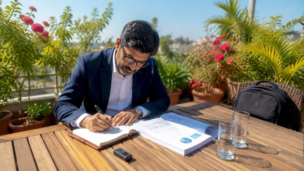 Business leader working on AI proposal generation